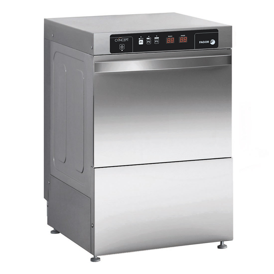 Ex-Showroom: Fagor EVO-CONCEPT glass washer with drain pump and detergent & rinse dispenser cold rinse - CO-402BDD-VIC1012