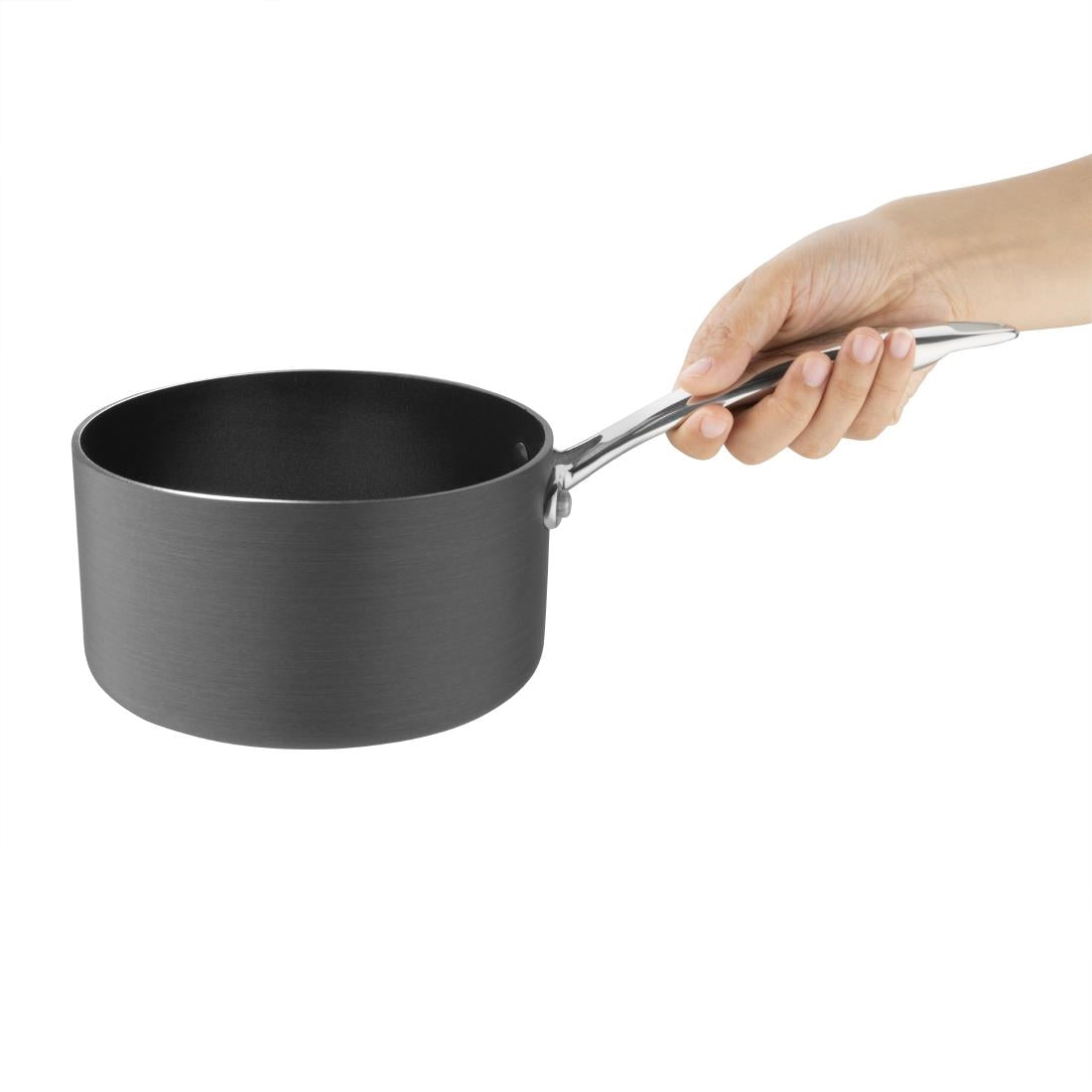 Vogue Non Stick Sauce Pan Anodised Aluminium - 160mm 6 1/4"