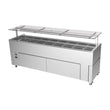 Culinaire 8 Bay Slimline Mobile Refrigerated Island Buffet With Flat Glass Gantry CR.IB.CLCBF.GCF.8