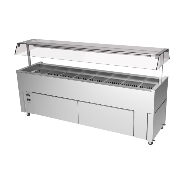 Culinaire Slimline Mobile Refrigerated Island Buffet With Perspex Gantry CR.IB.CLCBF.GCP.8