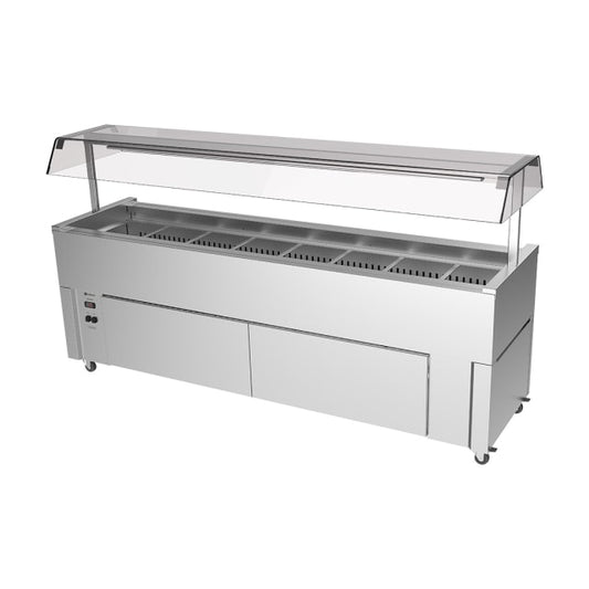 Culinaire Slimline Mobile Refrigerated Island Buffet With Perspex Gantry CR.IB.CLCBF.GCP.8