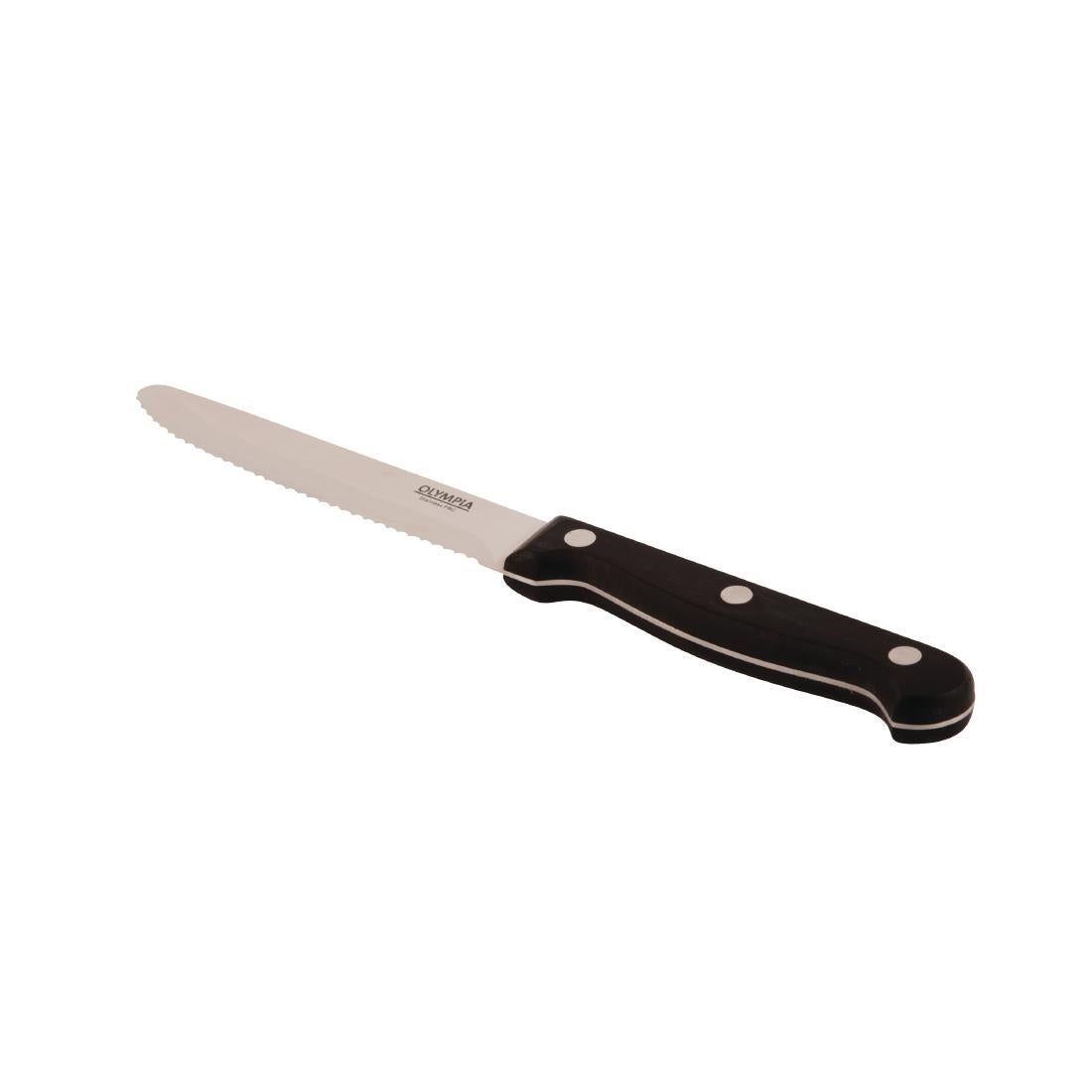 Olympia Rounded Steak Knife Black - 4 1/2" (Box 12)