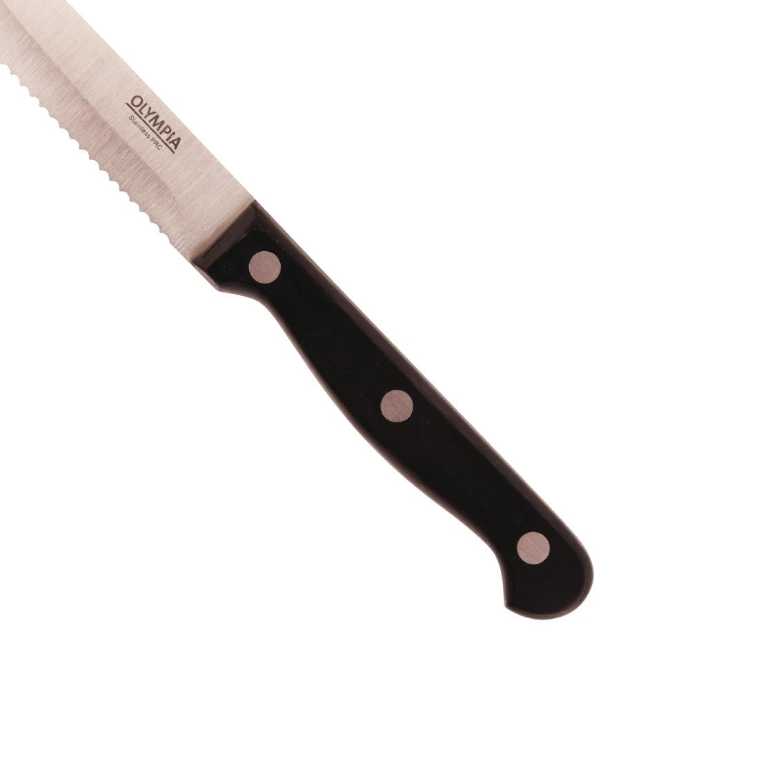 Olympia Rounded Steak Knife Black - 4 1/2" (Box 12)