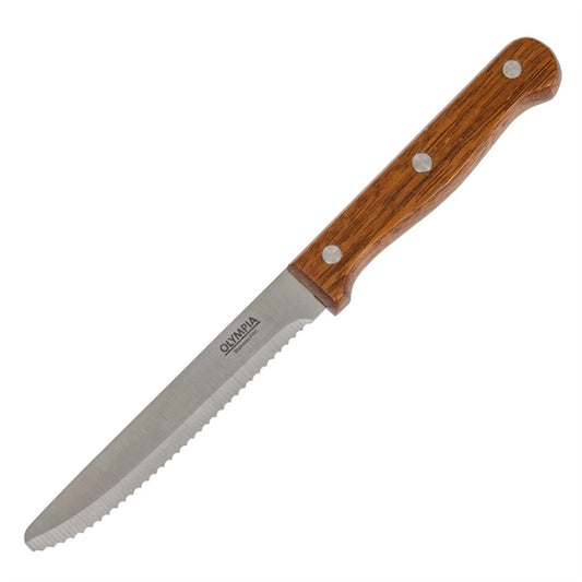 Olympia Rounded Steak Knife Wood - 4 1/2" (Box 12)