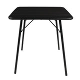 Bolero Slatted Square Steel Table Black - 700mm