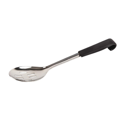 Vogue Slotted Serving Spoon Black Handled - 340mm 13"