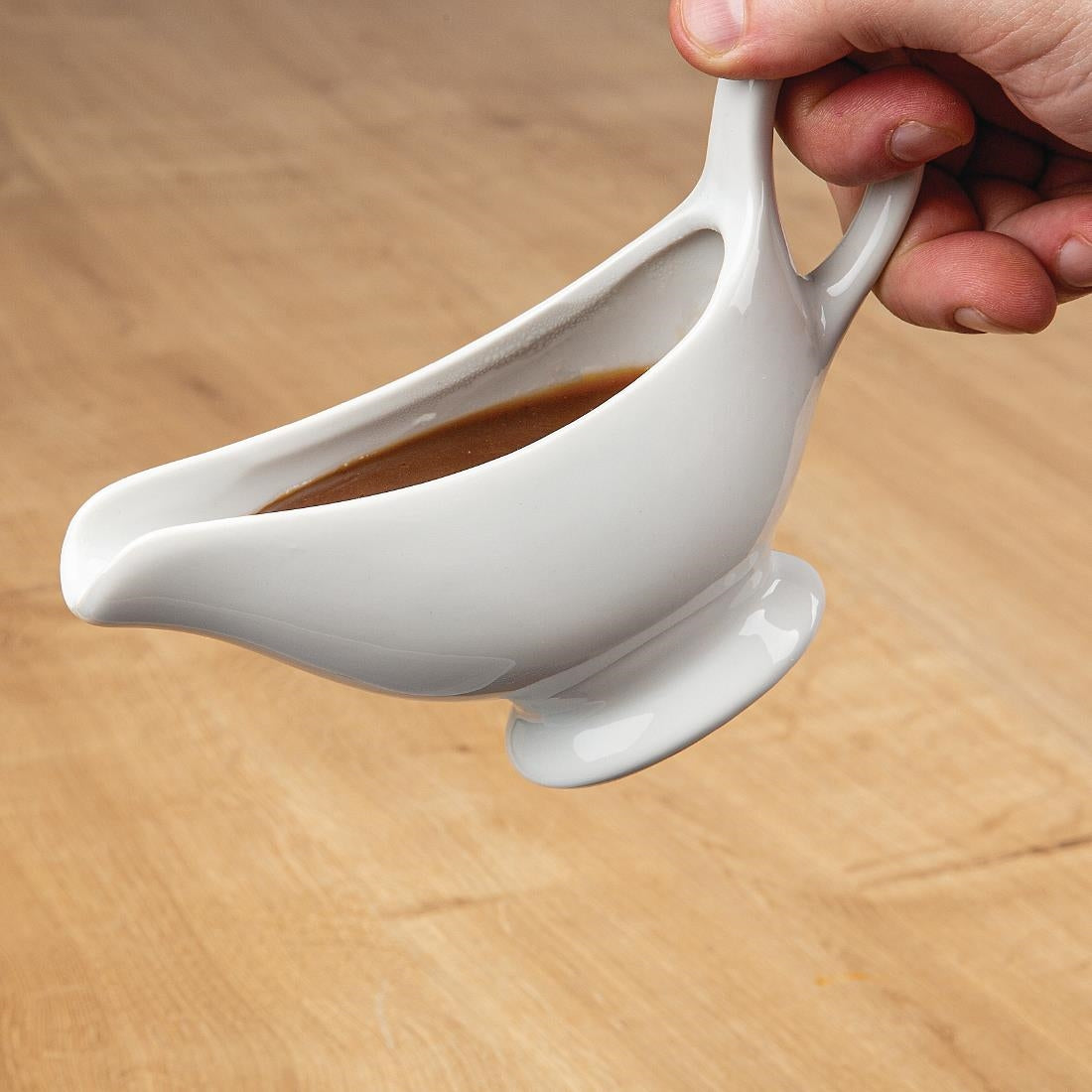 Olympia Whiteware Gravy Boat - 215ml 7.5oz (Box 6)