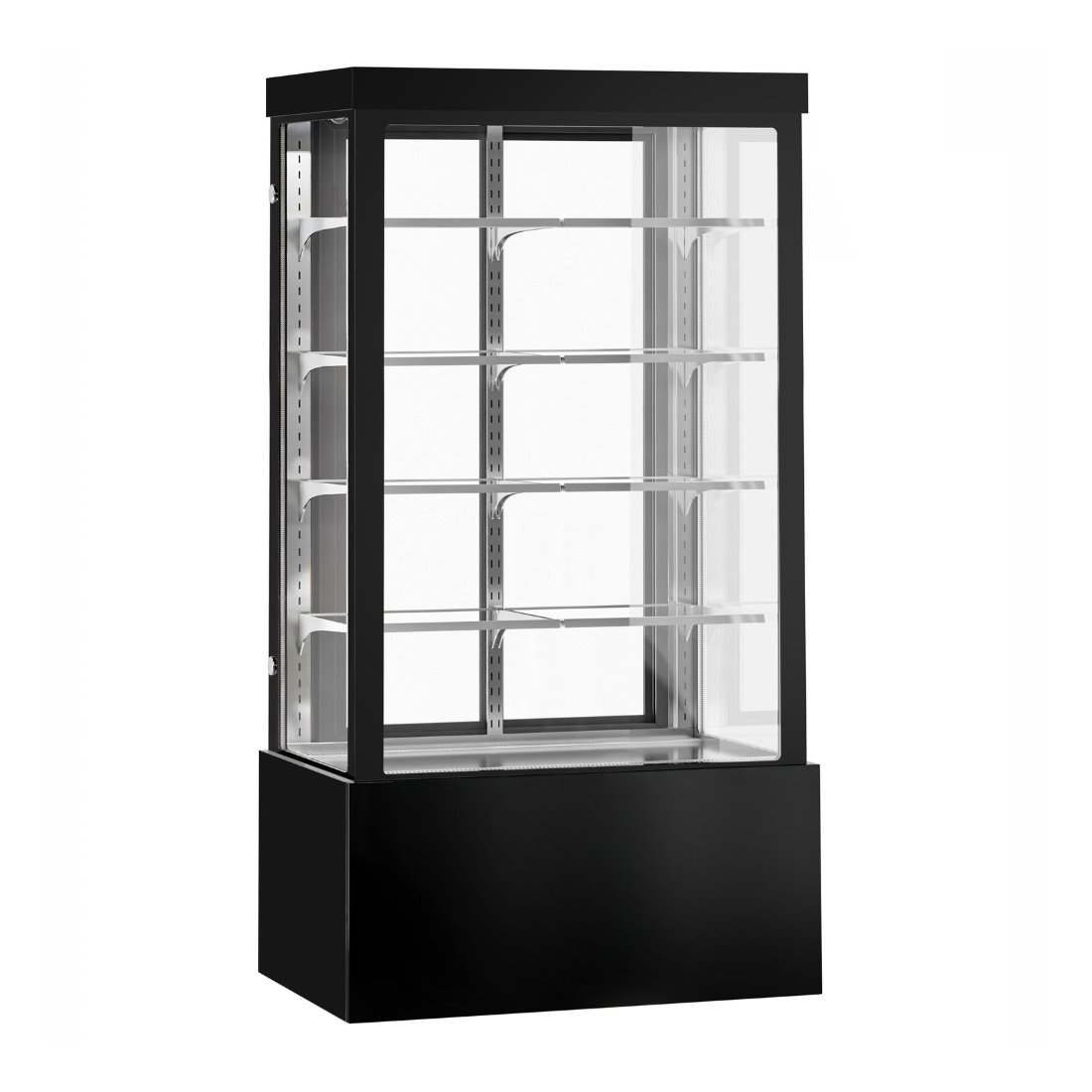BONVUE Noir Grand 1200mm 4 Shelves Square Cake Display Cabinet - CVS120-4B