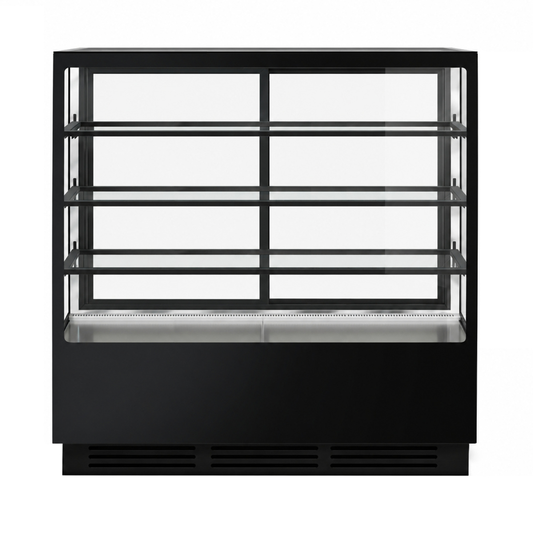 BONVUE Noir Prime 1500mm 3 Shelves Square Cake Display Cabinet - CVS150-3B