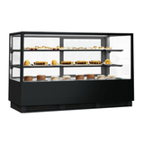 BONVUE Noir Tot 1800mm 2 Shelves Square Cake Display Cabinet - CVS180-2B