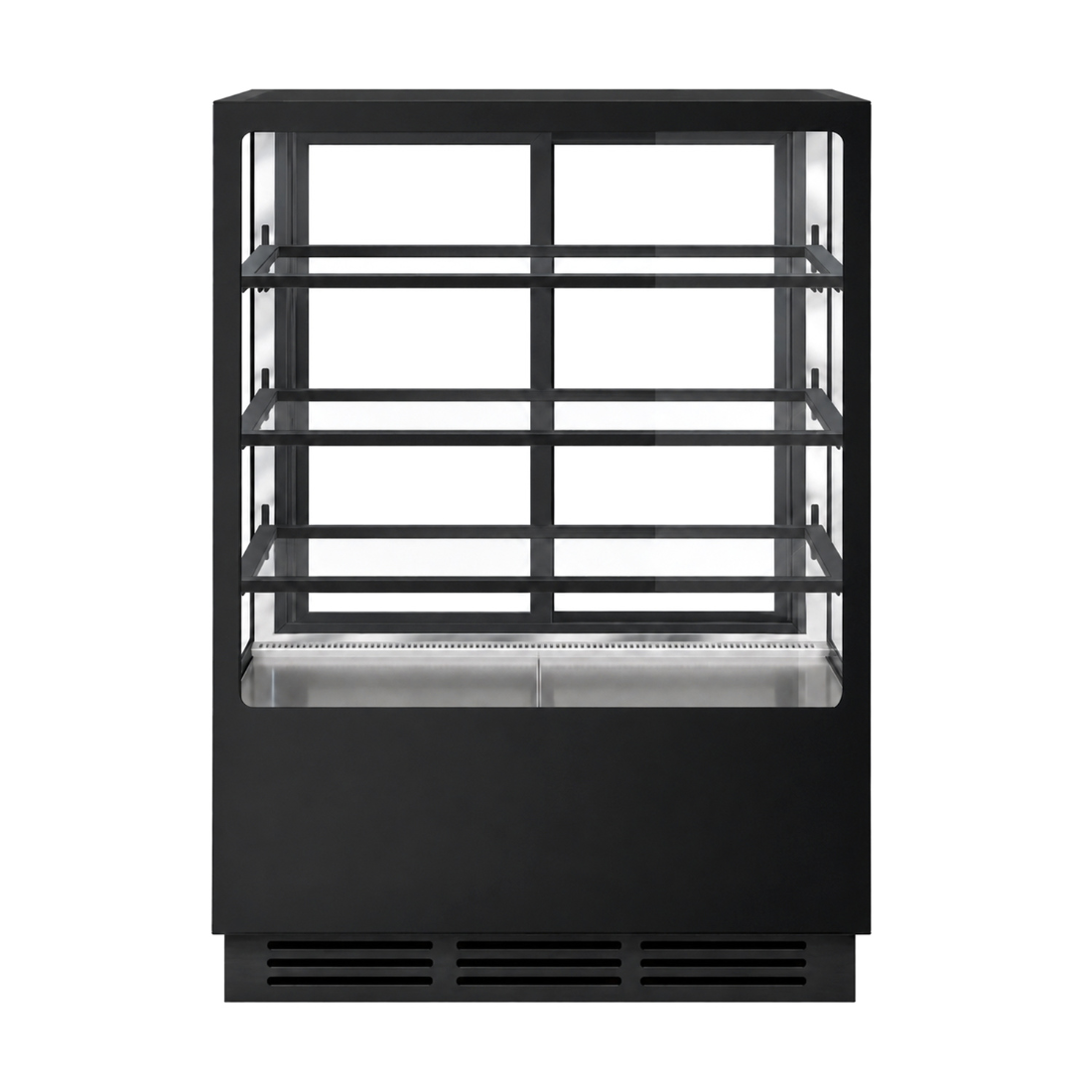 BONVUE Noir Prime 900mm 3 Shelves Square Cake Display Cabinet - CVS90-3B