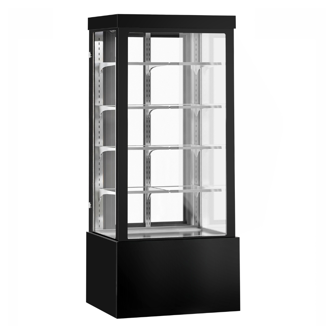 BONVUE Noir Grand 900mm 4 Shelves Square Cake Display Cabinet - CVS90-4B