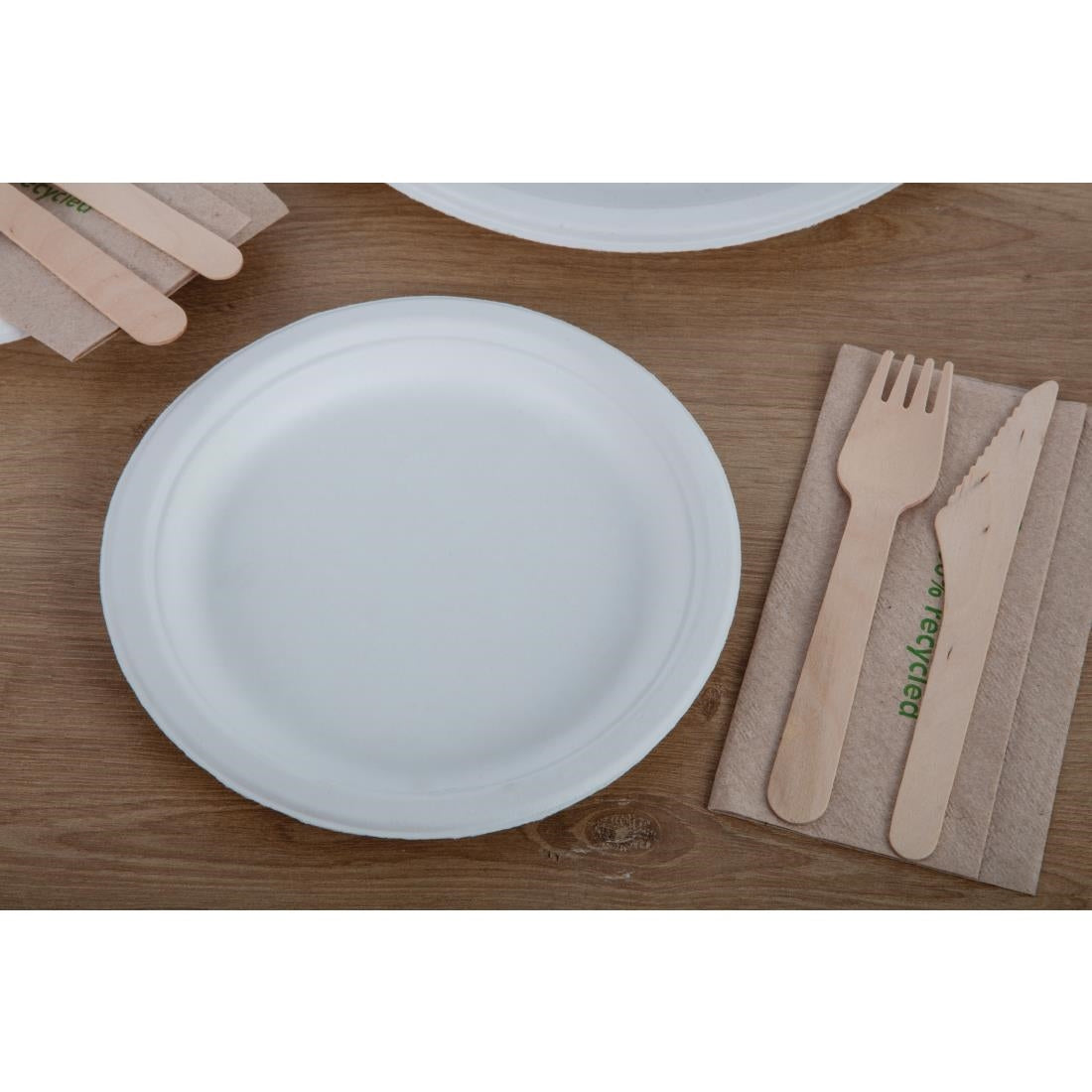 Fiesta Compostable Bagasse Round Plate 7'' (Pack 50)