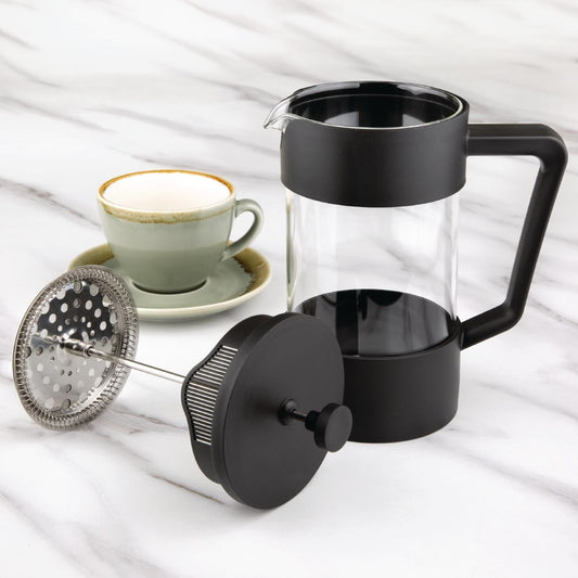 Olympia Cafetiere Black - 8 Cup 1Ltr