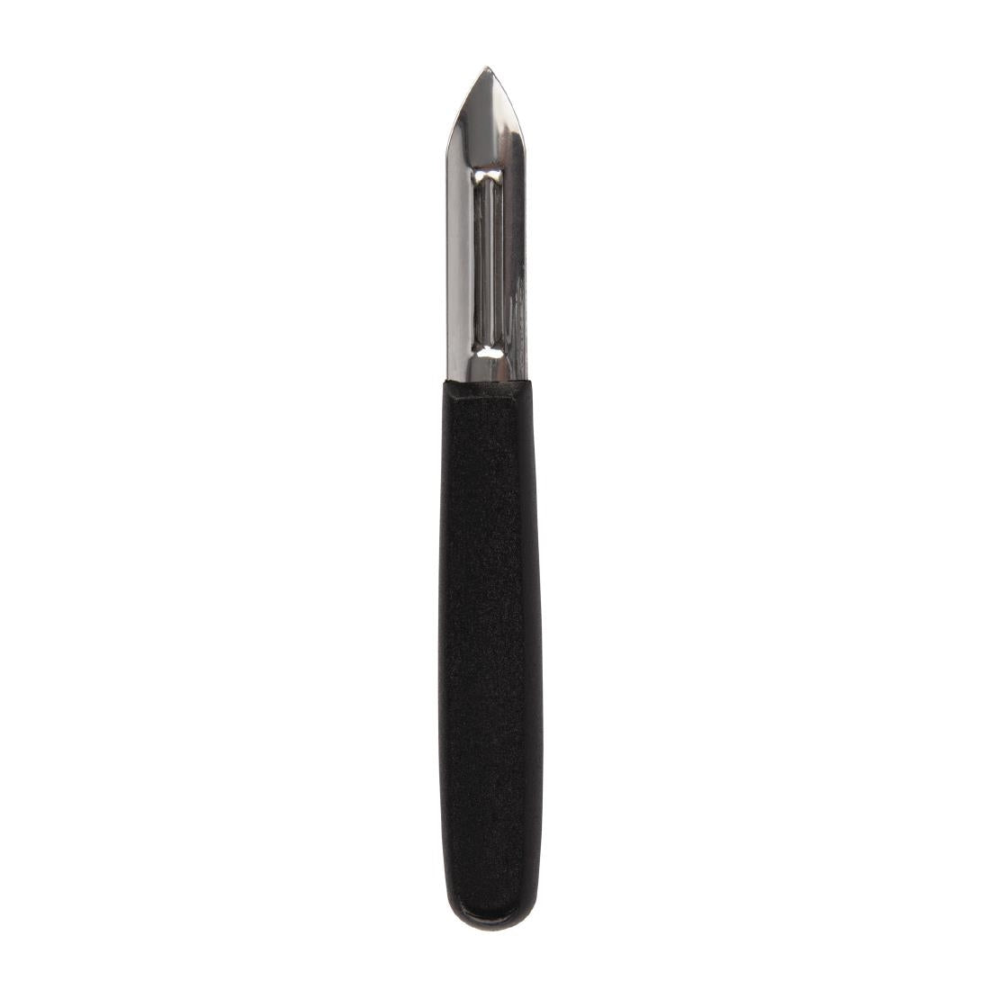 Vogue Plastic Peeler Black Moulded Handle