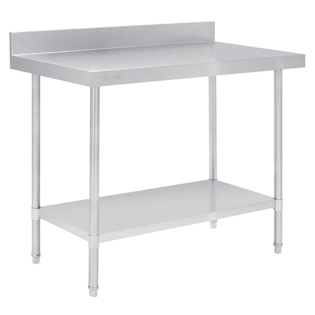 Vogue Premium 304  Stainless Steel Table with Upstand - 1200x600x900mm