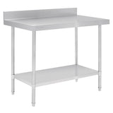 Vogue Premium 304  Stainless Steel Table with Upstand - 1200x600x900mm