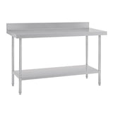 Vogue Premium 304  Stainless Steel Table with Upstand - 1800x600x900mm