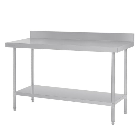 Vogue Premium 304  Stainless Steel Table with Upstand - 1800x600x900mm