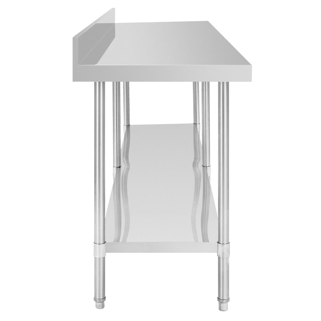 Vogue Premium 304  Stainless Steel Table with Upstand - 2400x600x900mm