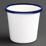 Olympia Enamel White/Blue Sauce Cup - 115ml 4oz (Box 6)