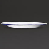 Olympia Enamel White/Blue Dinner Plate - 300mm 12" (Box 6)