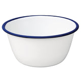 Olympia Enamel White/Blue Pudding Bowl - 155(dia)x70(h)mm (Box 6)