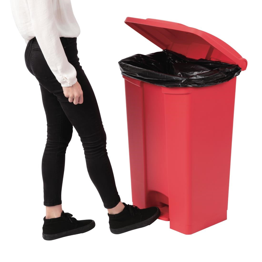 EDLP - Jantex Kitchen Pedal Bin Red - 87Ltr