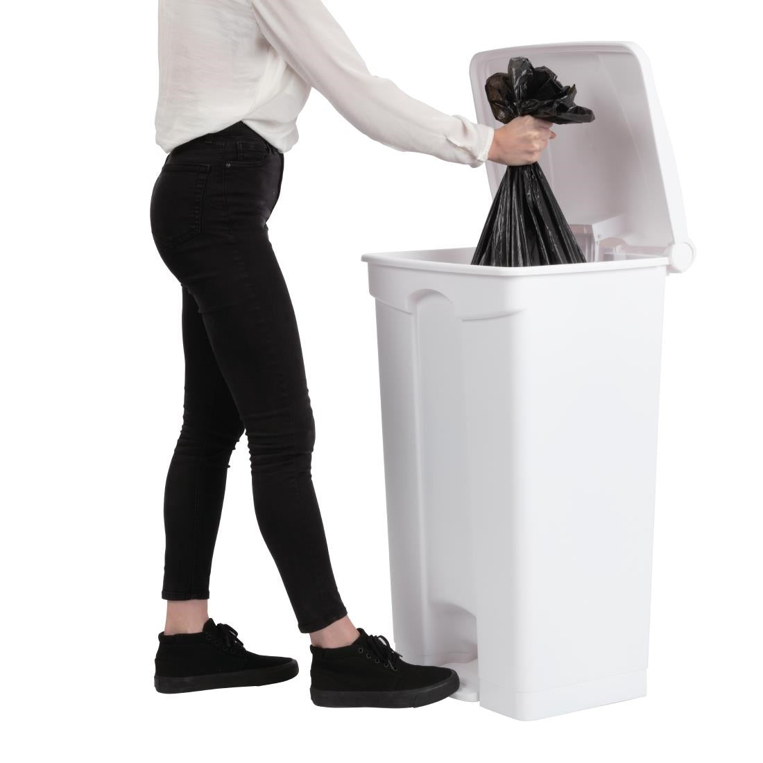 EDLP - Jantex Kitchen Pedal Bin White - 87Ltr