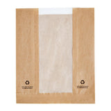 Fiesta Compostable Food Bag with Glassine Window 3.5x10.5x8.5'' (Pack 1000)