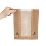 Fiesta Compostable Food Bag with Glassine Window 3.5x10.5x8.5'' (Pack 1000)