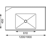 Vogue Dishwasher Inlet Table with Sink (90mm outlet) - 1200x700x960mm R/H