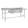 Vogue Dishwasher Inlet Table with Double Bowl Sink 90mm outlet 2400x700x960mmL/H