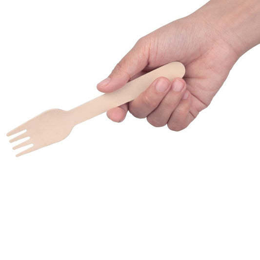 Fiesta Compostable Wooden Cutlery Meal Pack - Fork Knife Spoon Napkin (Pack 250)