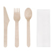 Fiesta Compostable Wooden Cutlery Meal Pack - Fork Knife Spoon Napkin (Pack 250)