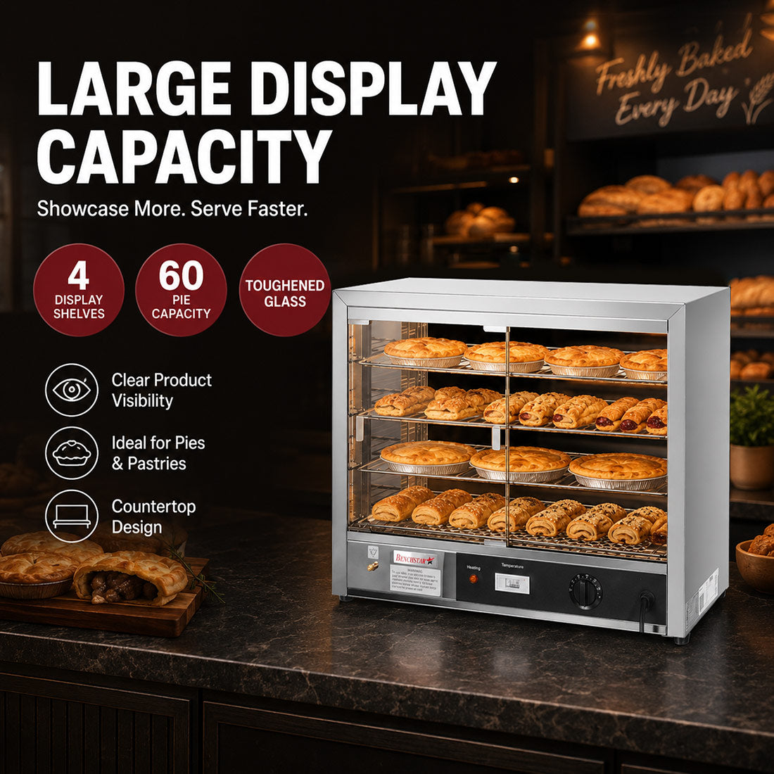 Benchstar Pie Warmer & Hot Food Display - DH-580E