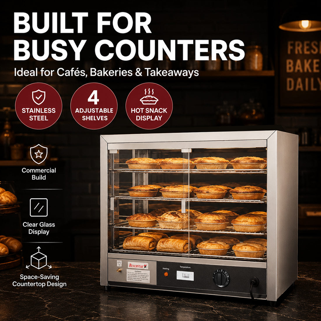 Benchstar Pie Warmer & Hot Food Display - DH-805E