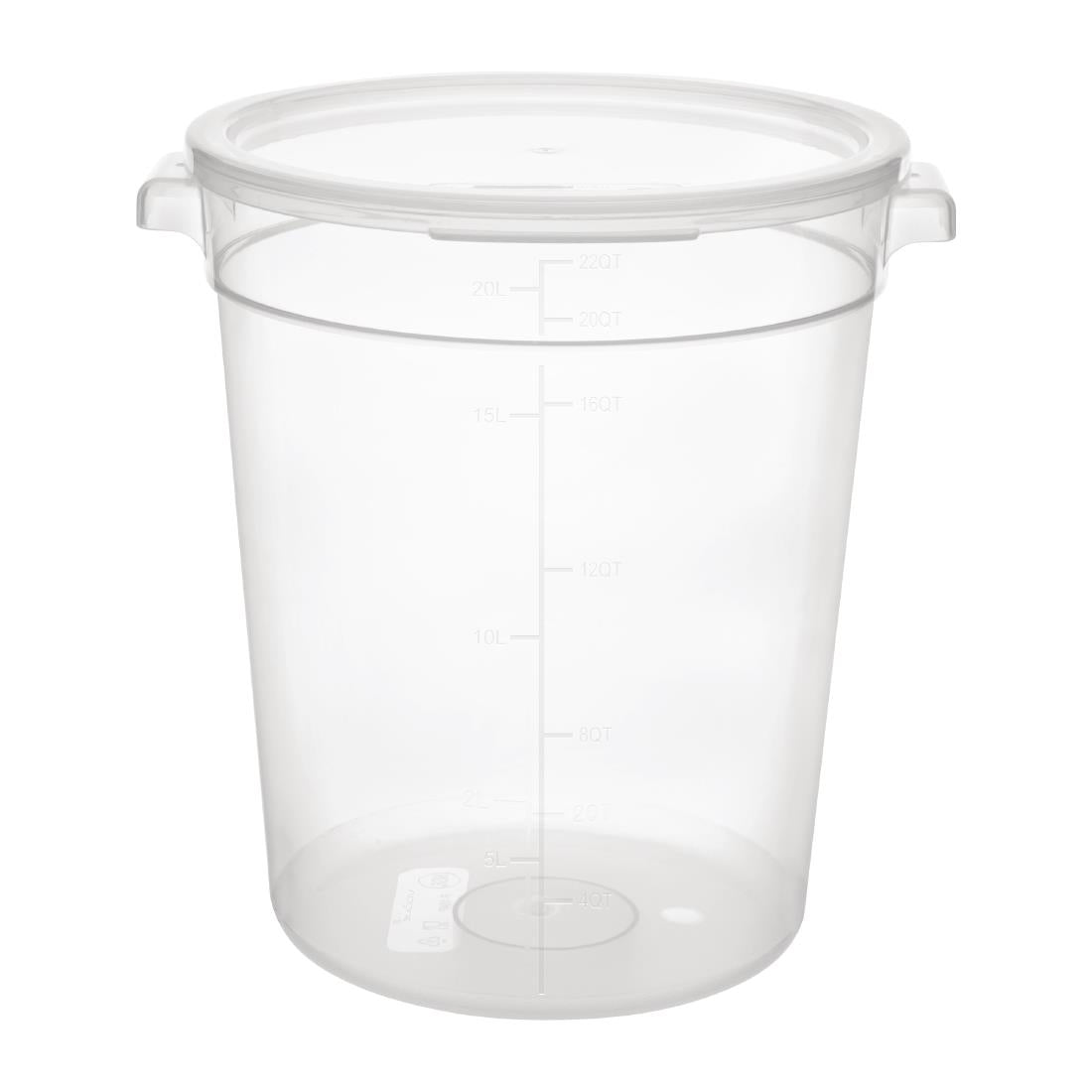 Vogue Round Container Polypropylene - 20Ltr 676fl oz