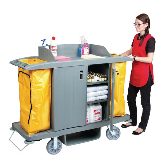 Jantex Housekeeping Trolley with Doors - 1540x540x1285mm