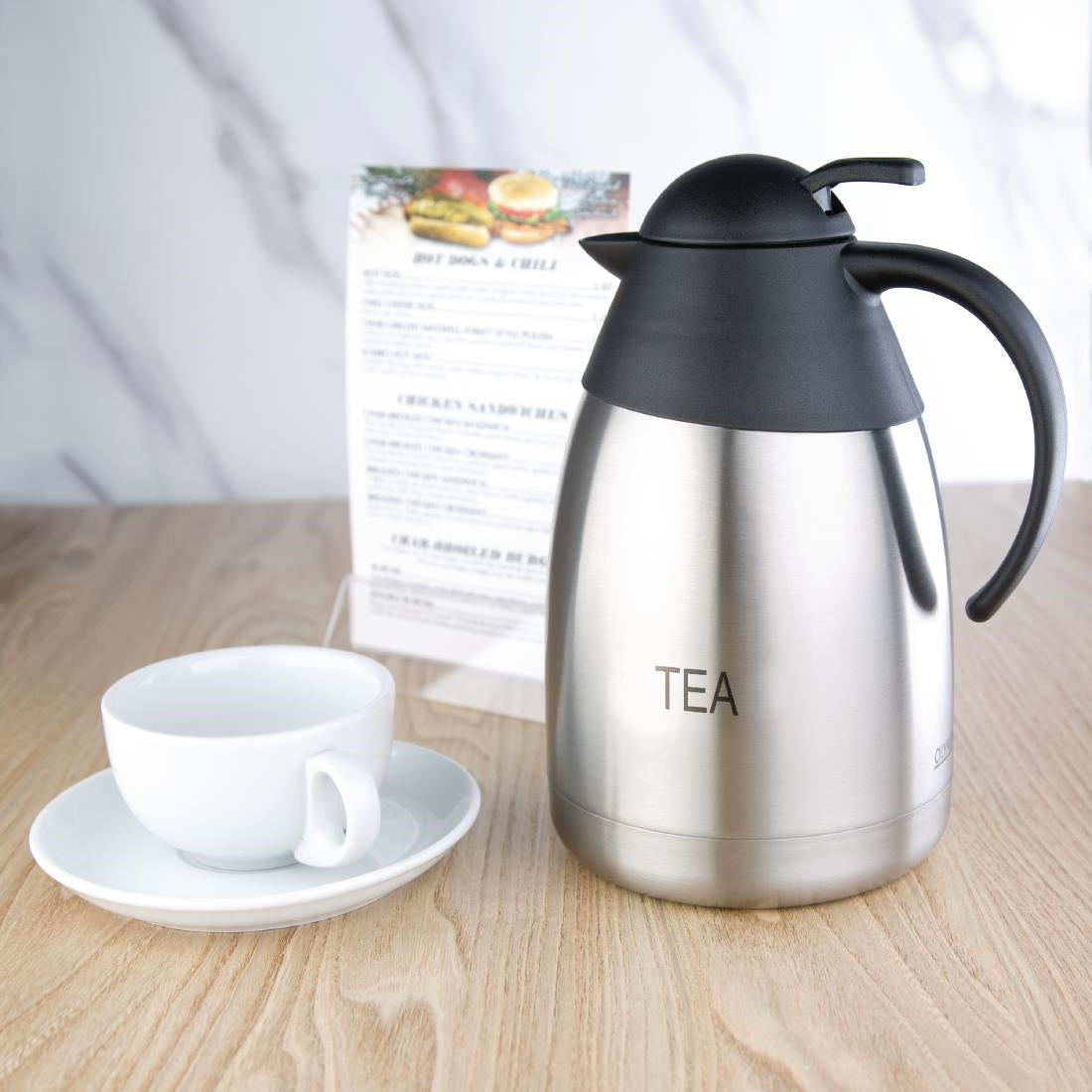 Olympia Vacuum Jug St/St Domed Lid - 1.5Ltr 'TEA'