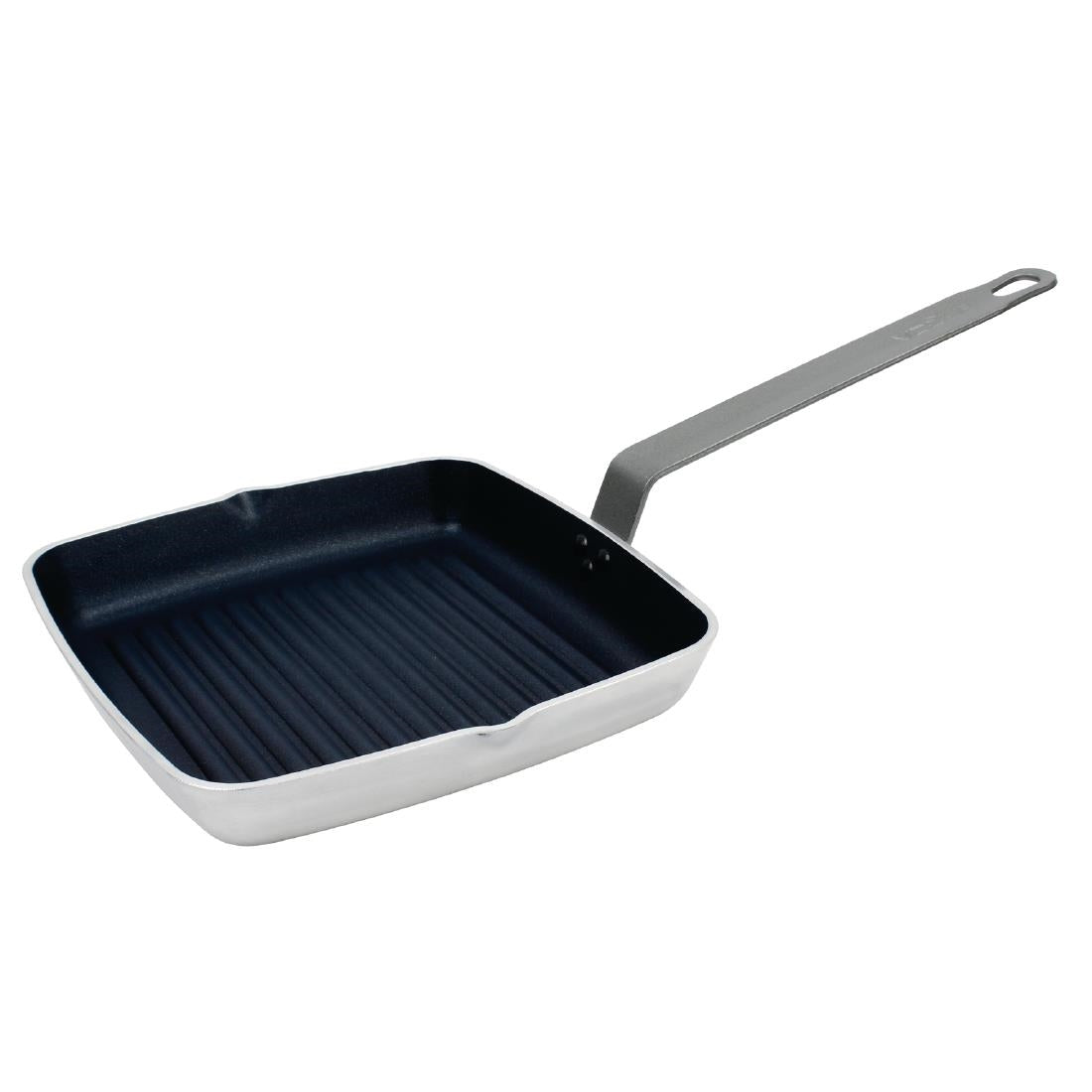 Vogue Non Stick Square Ribbed Skillet Pan Teflon Platinum Plus - 240mm 9 1/2"