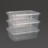 Fiesta Recyclable Microwave Plastic Container - 650ml with Lids (Box 250)