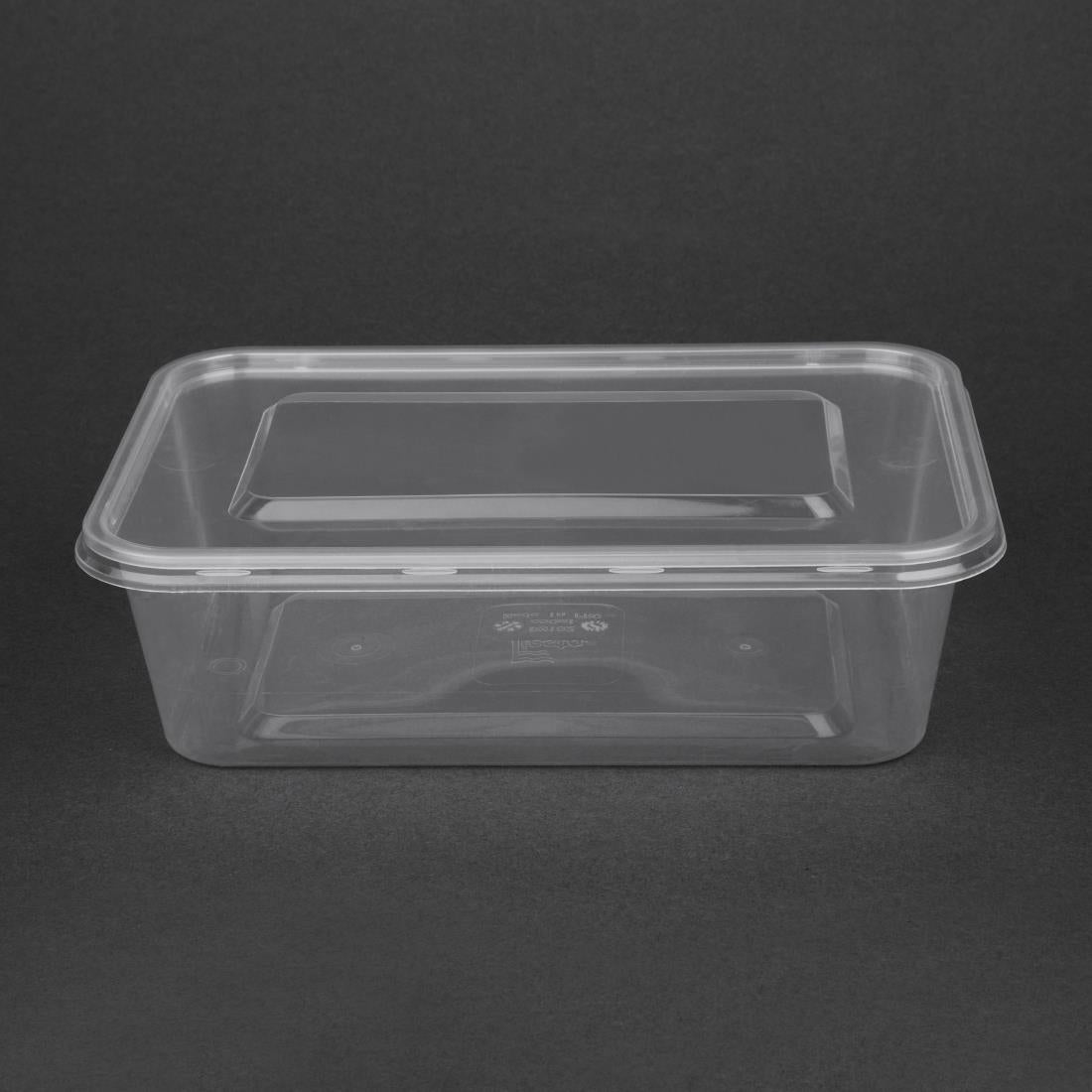 Fiesta Recyclable Microwave Plastic Container - 650ml with Lids (Box 250)