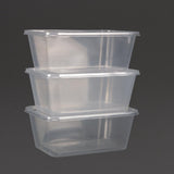 Fiesta Recyclable Microwave Plastic Container - 1000ml with Lids (Box 250)