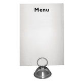 Menu Card Holder Ring Dome St/St - 60mm