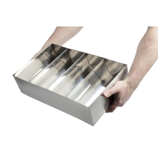 Cutlery Holder 4 Compartment St/St - 415x255x105mm