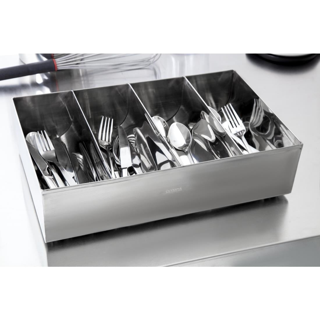 Cutlery Holder 4 Compartment St/St - 415x255x105mm