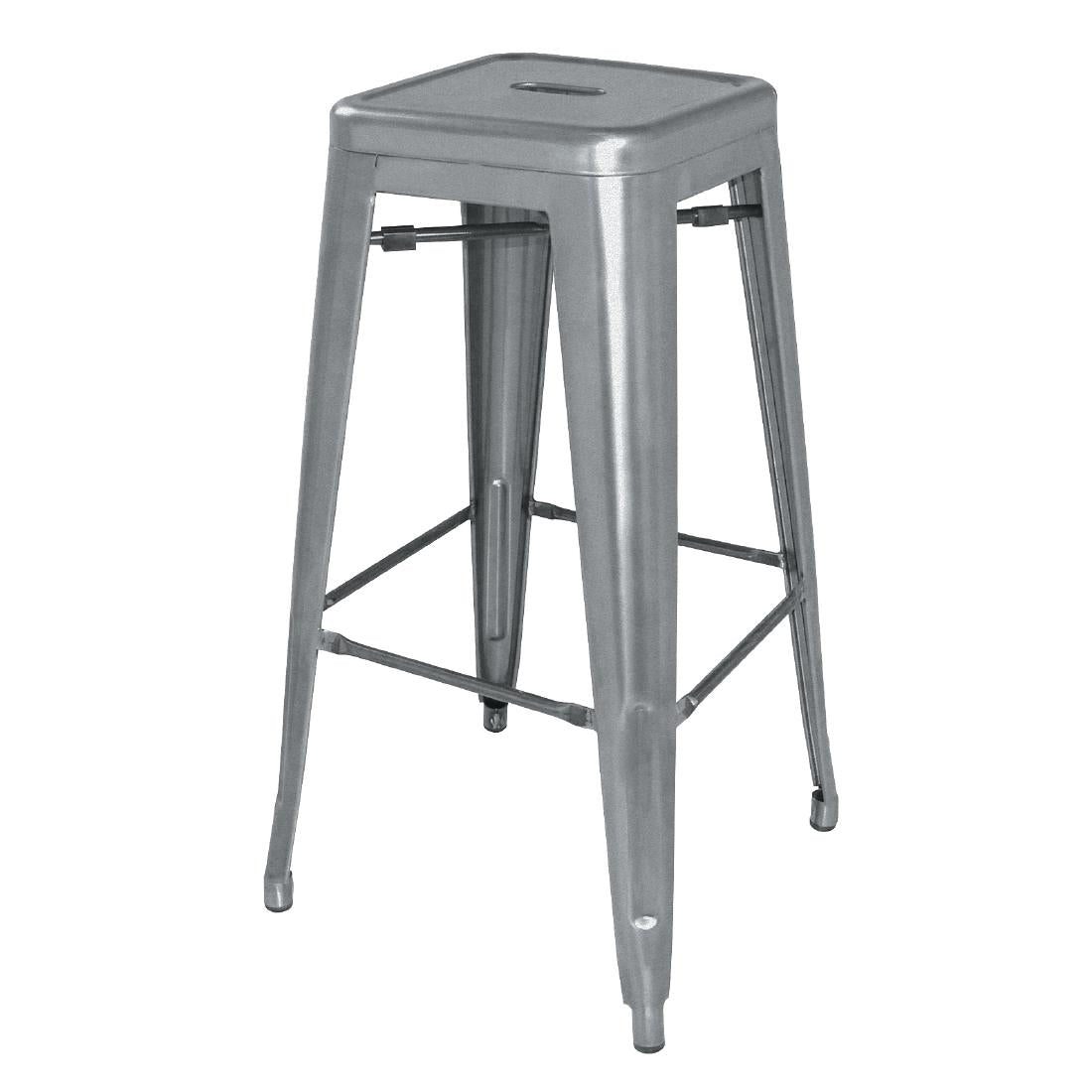 Bolero Gun Metal Grey Steel Bistro High Stool (Pack 4)