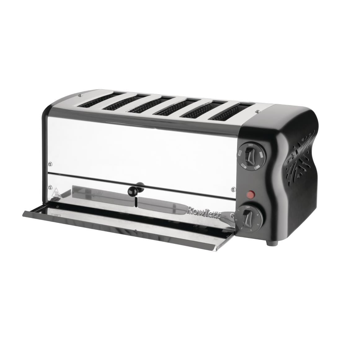 Rowlett Esprit 6 Slot Toaster Jet Black with Elements & Sandwich Cage