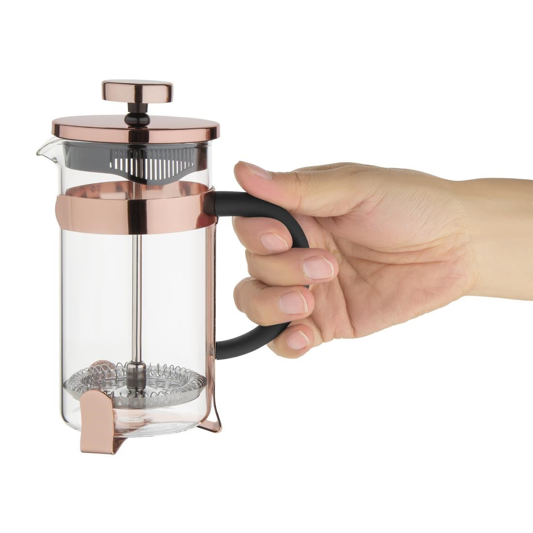 Olympia Copper Contemporary Cafetiere St/St - 3 cup 350ml